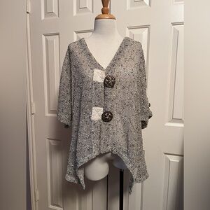 Women’s “KakTus” Open Knit Weave Oversized Button Cardigan